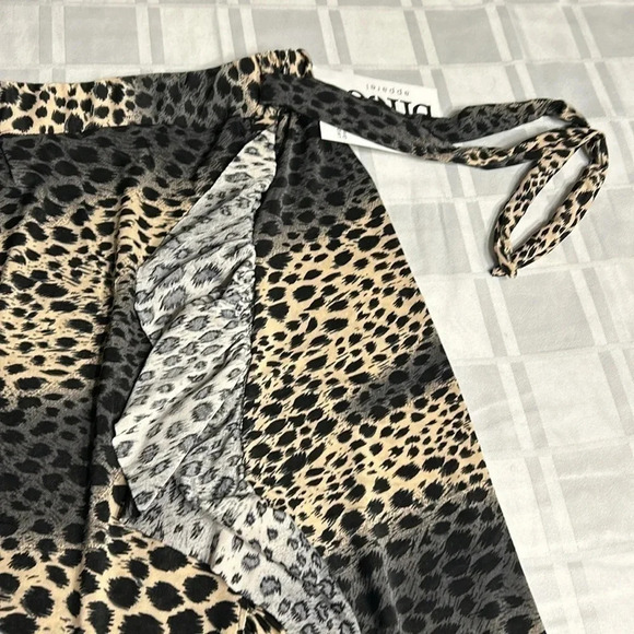 Vintage NWT skirt,faux wrap,animal print,Ruching , ruffles,boho,gypsy,flowy, - Picture 10 of 12